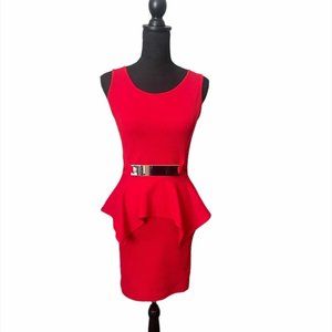 Red Sleeveless Bodycon Mini Dress